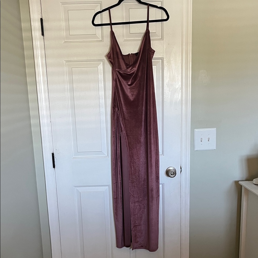 Lulu's Dusty Rose Velvet Maxi Dress